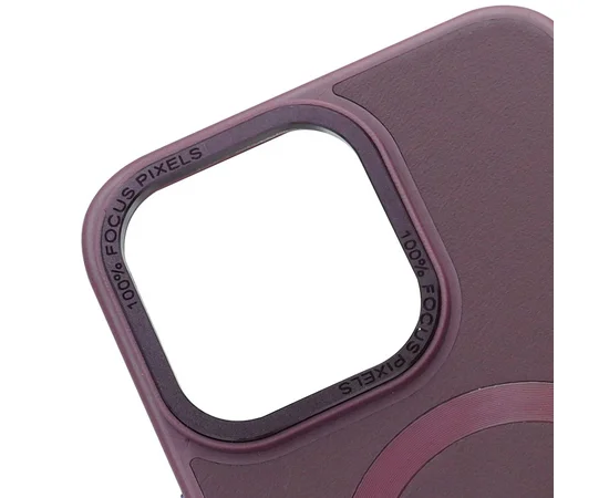 Кожаный чехол Bonbon Leather Metal Style with MagSafe для Apple iPhone 11 (6.1") Бордовый / Plum