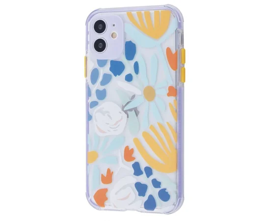 TPU чехол Flowers Colourful для Apple iPhone 11 (6.1") Сиреневый/Цветы