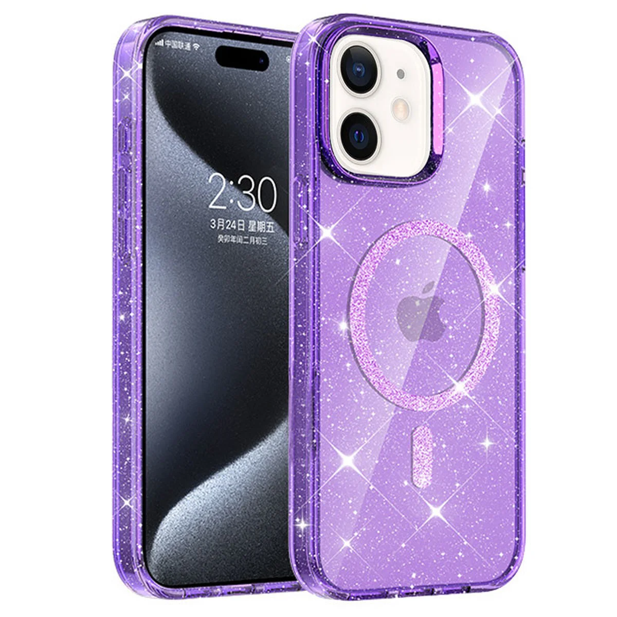 Чехол TPU Eclipse Sparkle (MagFit) для Apple iPhone 11 (6.1") Purple