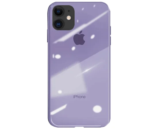TPU + Glass чохол GLOSSY Logo series для Apple iPhone 11 (6.1 ") Сірий / Lavender Gray