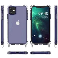 Чохол TPU Crossbody Transparent для Apple iPhone 11 (6.1 ") Персиковий