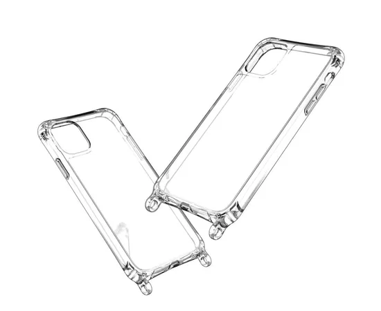 Чехол TPU Crossbody Transparent для Apple iPhone 11 (6.1") Персиковый