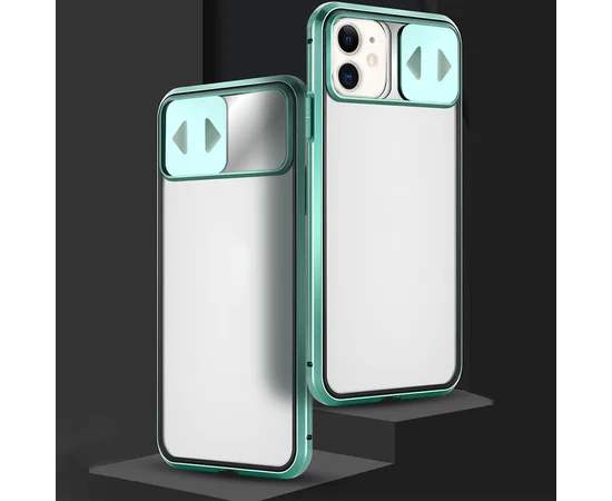 Чехол Camshield 360 Metall+Glass со шторкой для камеры для Apple iPhone 11 (6.1") Зеленый