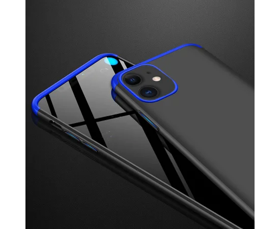 Пластиковая накладка GKK LikGus 360 градусов для Apple iPhone 11 (6.1") Черный / Синий