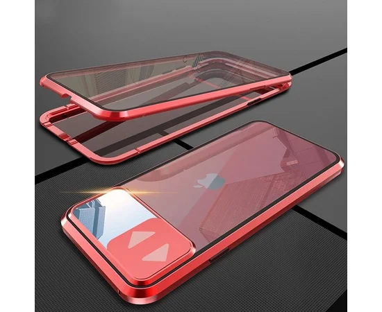 Чехол Camshield 360 Metall+Glass со шторкой для камеры для Apple iPhone 11 (6.1") Красный