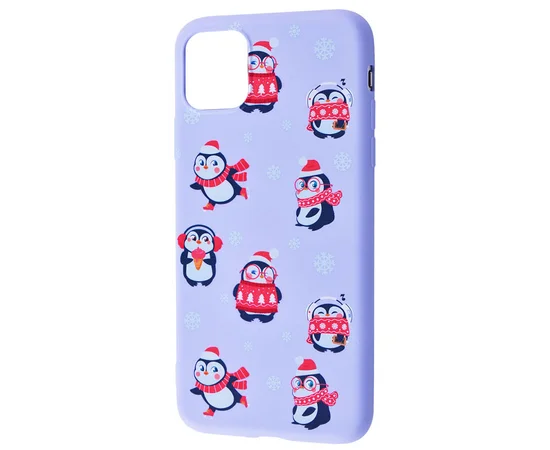 TPU чехол WAVE Fancy для Apple iPhone 11 (6.1") Penguins / Light purple