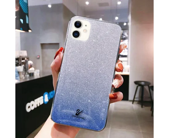 TPU+Glass чехол Swarovski для Apple iPhone 11 (6.1") Синий