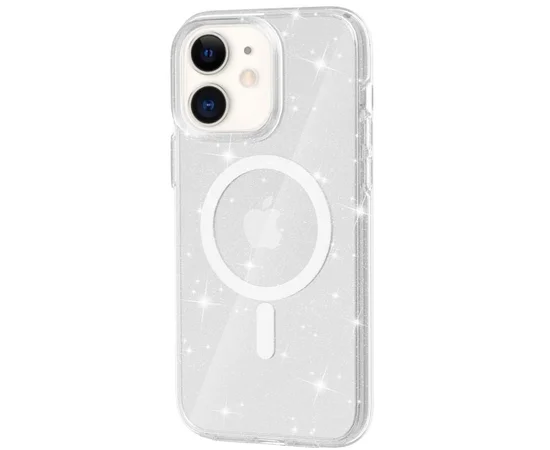 Чехол TPU Galaxy Sparkle (MagFit) для Apple iPhone 11 (6.1") Clear+Glitter