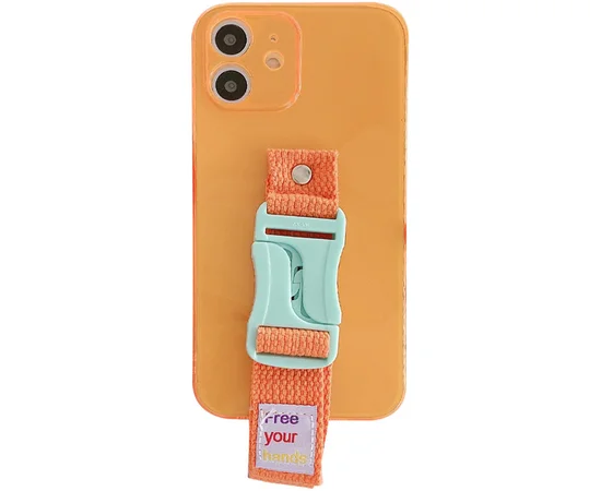 Чехол Handfree с цветным ремешком для Apple iPhone 11 (6.1") Оранжевый