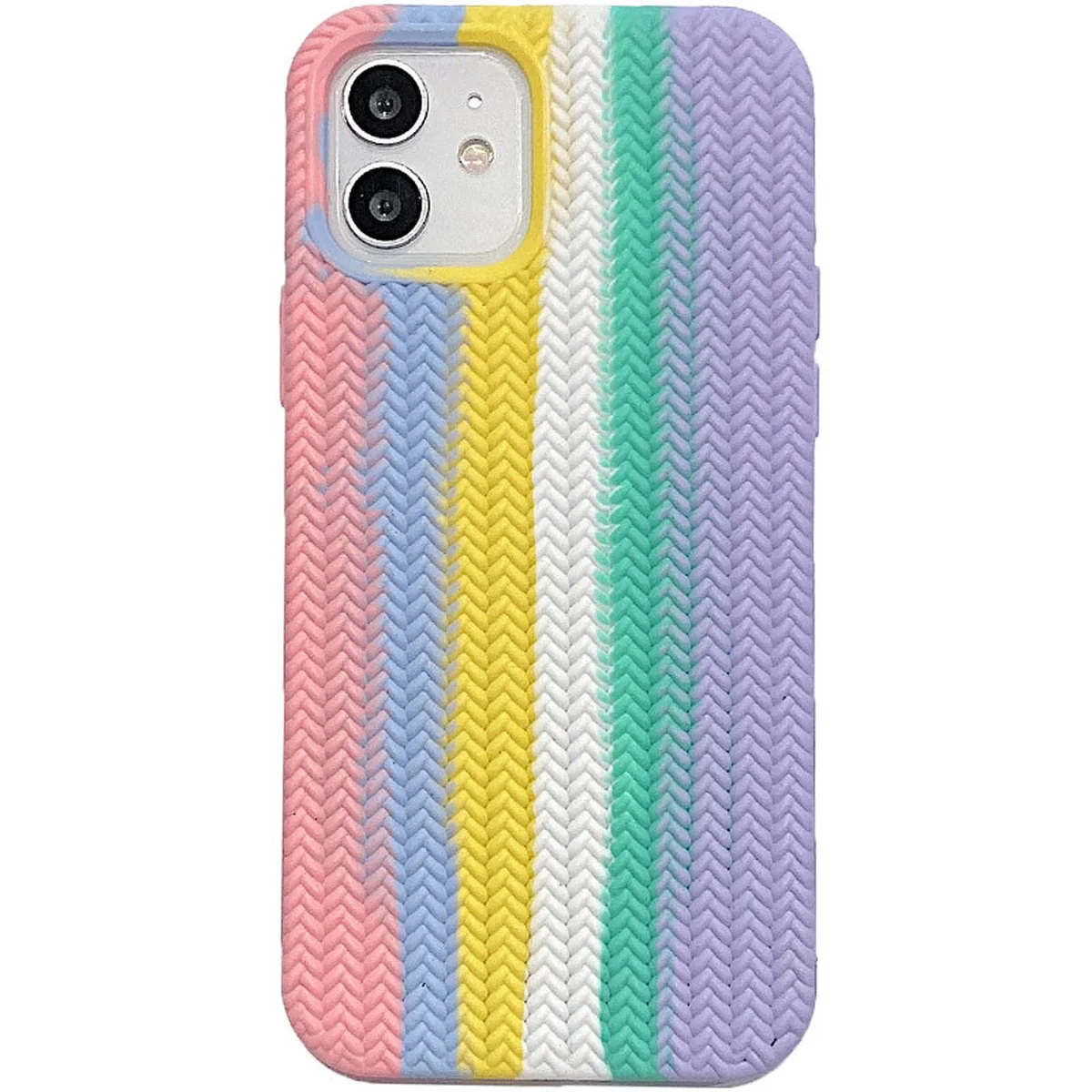 Чехол Silicone case Full Braided для Apple iPhone 11 (6.1") Розовый / Сиреневый