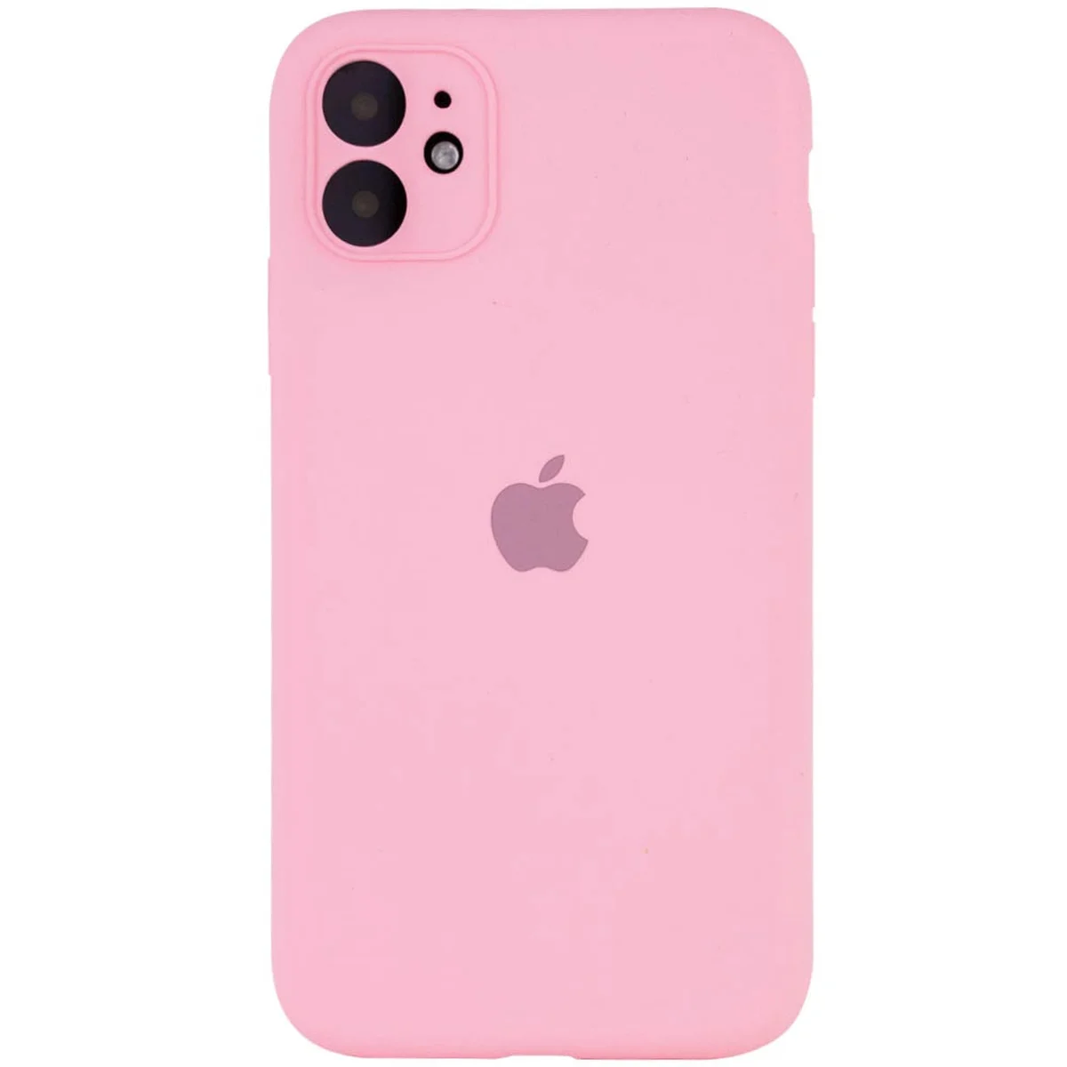 Чехол Silicone Case Square Full Camera Protective (AA) для Apple iPhone 11 (6.1") Розовый / Light pink