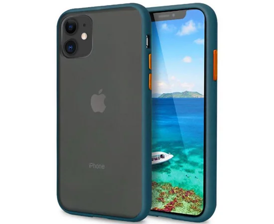 TPU чехол LikGus Maxshield для Apple iPhone 11 (6.1") Сине-Зеленый / Marine Blue