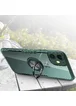 TPU+PC чехол Deen CrystalRing под магнитный держатель для Apple iPhone 11 (6.1") Бесцветный / Темно-зеленый