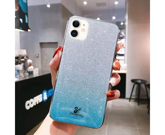 TPU+Glass чехол Swarovski для Apple iPhone 11 (6.1") Бирюзовый