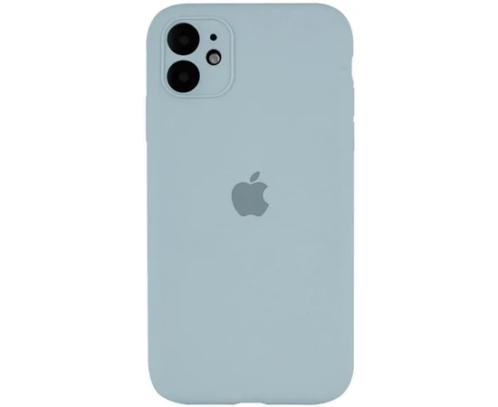 Чехол Silicone Case Square Full Camera Protective (AA) для Apple iPhone 11 (6.1") Голубой / Mist blue