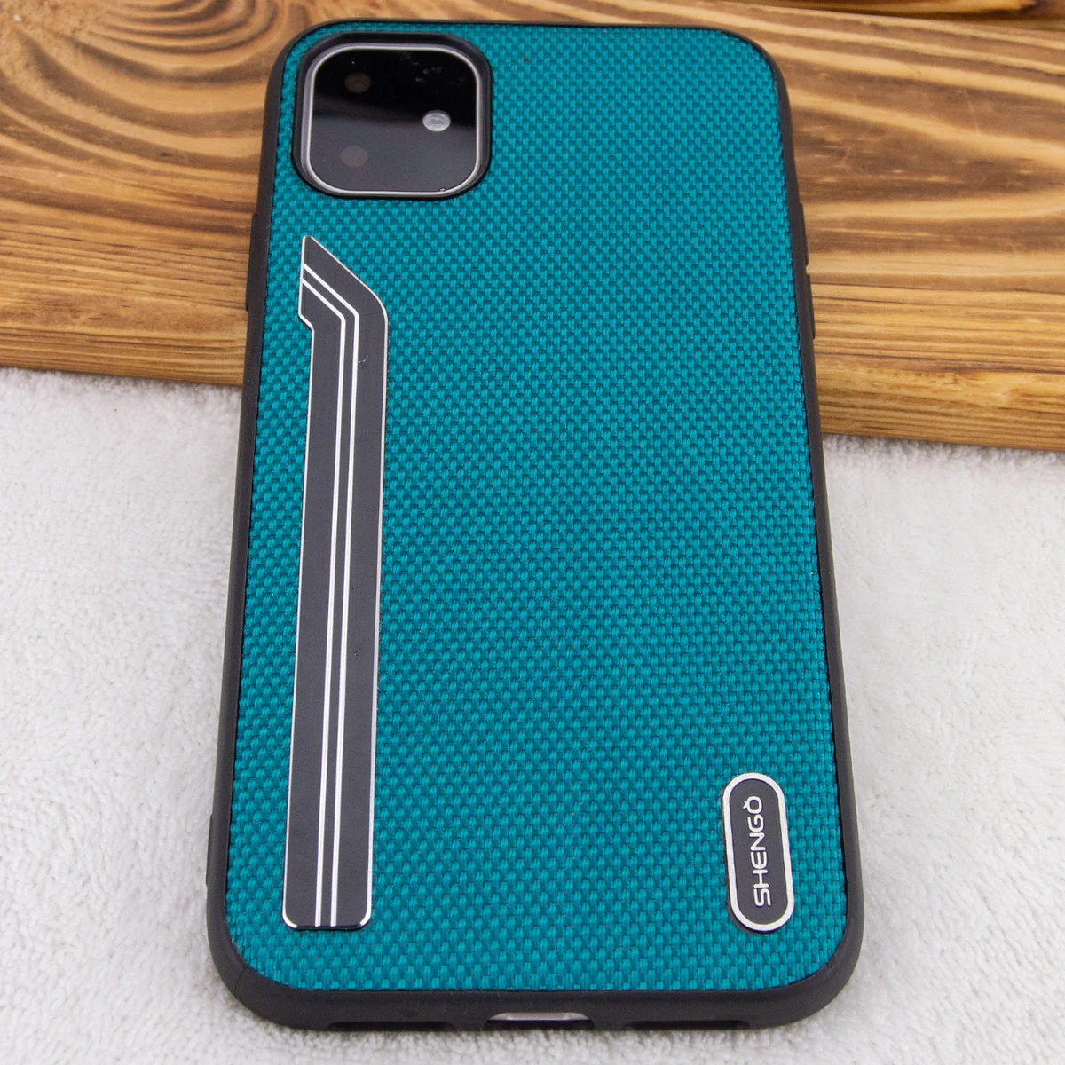 TPU чохол SHENGO Textile series для Apple iPhone 11 (6.1 ") Зелений