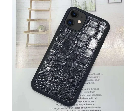 Кожаный чехол Сrocodile leather series для Apple iPhone 11 (6.1") Черный