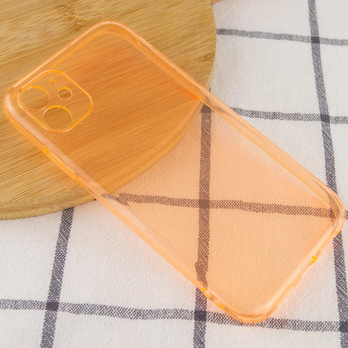 Матовый полупрозрачный TPU чехол с защитой камеры для Apple iPhone 11 (6.1") Оранжевый / Orange