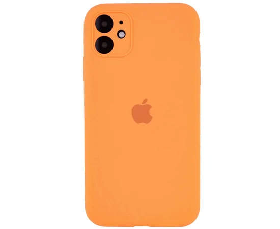 Чехол Silicone Case Square Full Camera Protective (AA) для Apple iPhone 11 (6.1") Оранжевый / Bright Orange