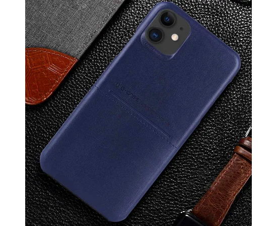 Кожаная накладка G-Case Cardcool Series для Apple iPhone 11 (6.1") Синий