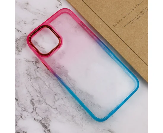 Чехол TPU+PC Fresh sip series для Apple iPhone 11 (6.1") Бирюзовый / Розовый