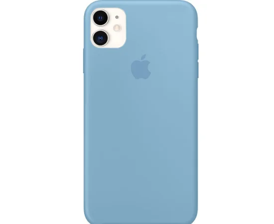 Чехол Silicone case (A) (с закрытым низом) для Apple iPhone 11 (6.1") Голубой / Cornflower