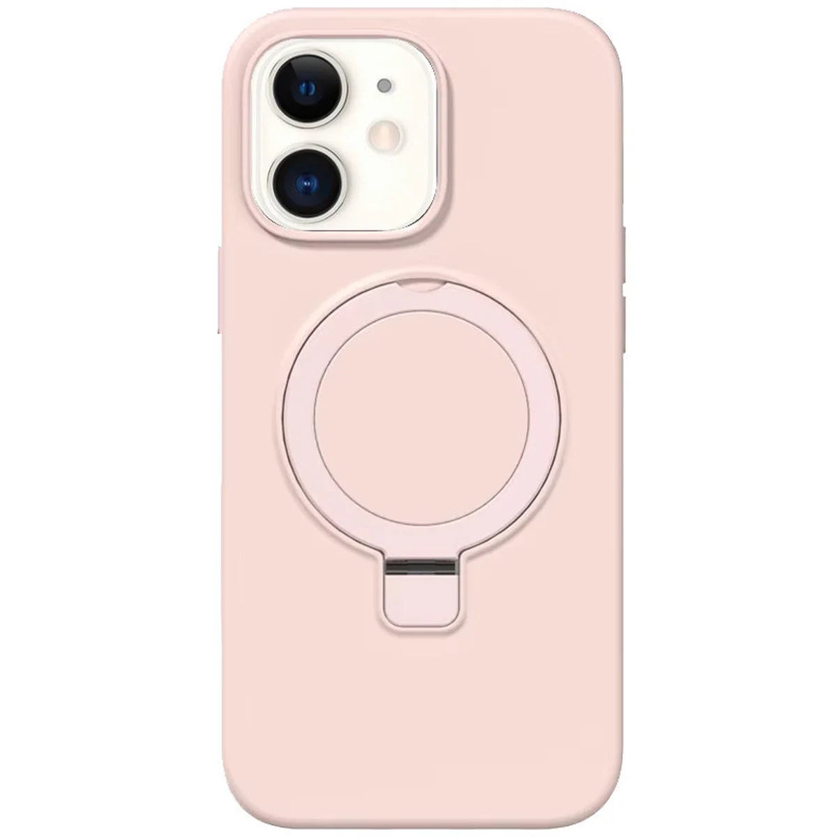 Чехол Silicone Case Full Protective NO LOGO with Ring для Apple iPhone 11 (6.1") Pink