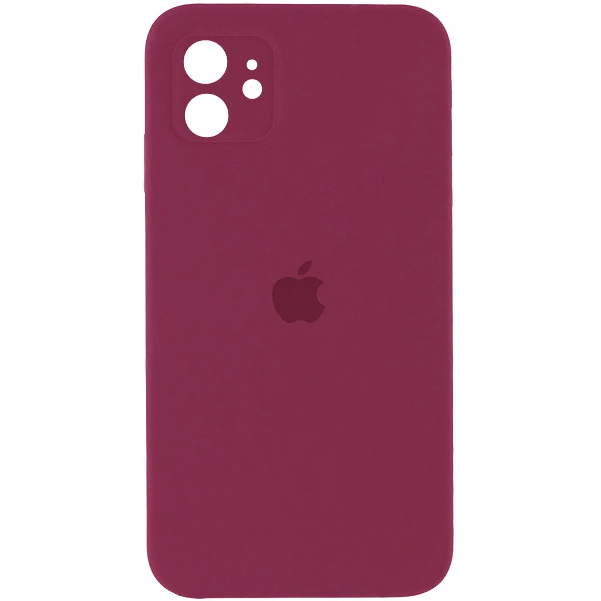Чехол Silicone Case Square Full Camera Protective (AA) для Apple iPhone 11 (6.1") Бордовый / Plum
