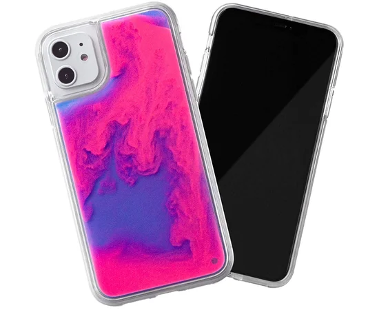 Неоновый чехол Neon Sand glow in the dark для Apple iPhone 11 (6.1") Фиолетовый / Розовый