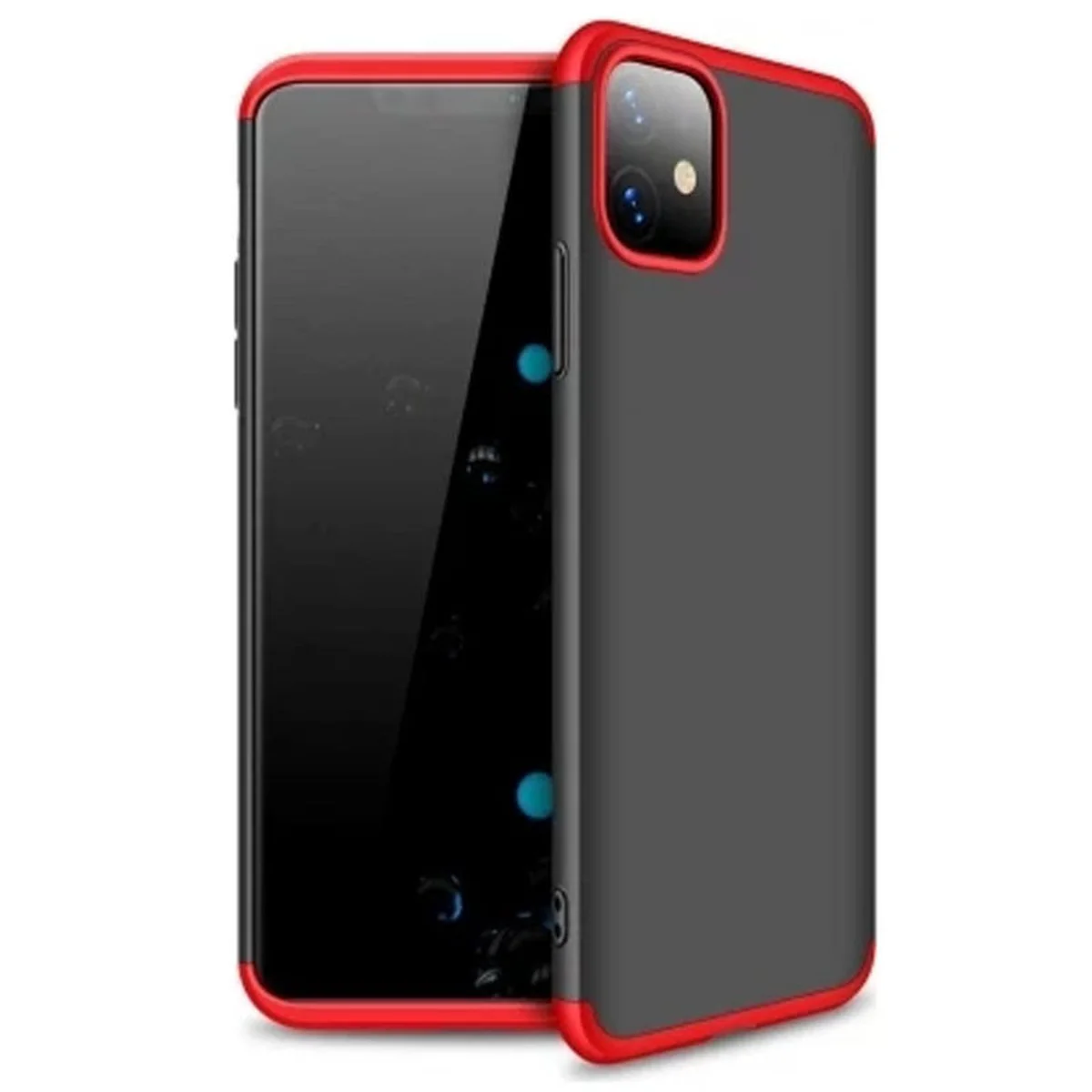 Пластиковая накладка GKK LikGus 360 градусов (opp) для Apple iPhone 11 (6.1") Черный / Красный
