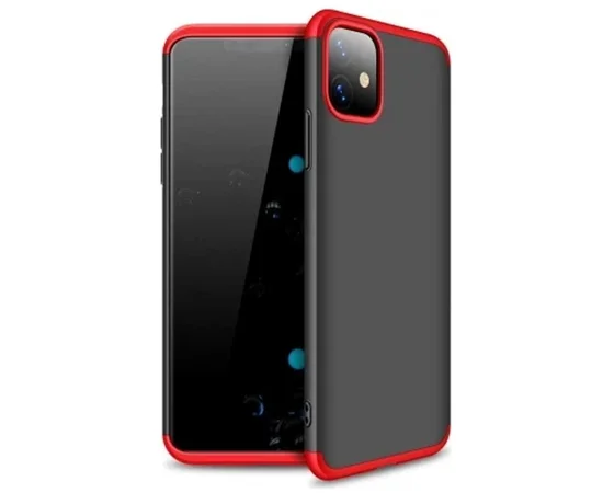 Пластиковая накладка GKK LikGus 360 градусов (opp) для Apple iPhone 11 (6.1") Черный / Красный