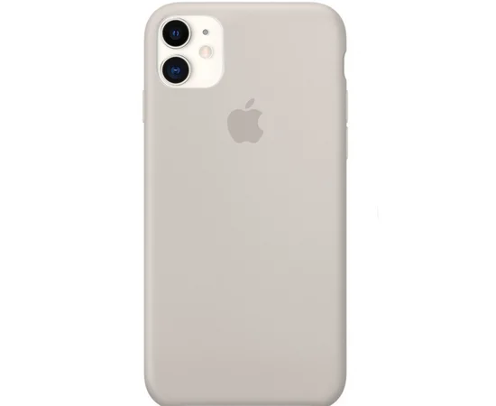 Чехол Silicone case (A) (с закрытым низом) для Apple iPhone 11 (6.1") Серый / Stone