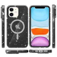 Чехол TPU Galaxy Sparkle (MagFit) для Apple iPhone 11 (6.1") Black+Glitter