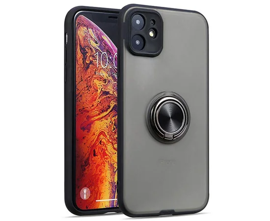 TPU-PC чехол Deen Shadow Ring series для Apple iPhone 11 (6.1") Черный
