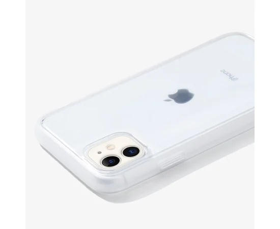 Прозрачный силиконовый чехол с матовой окантовкой для Apple iPhone 11 (6.1") Прозрачный