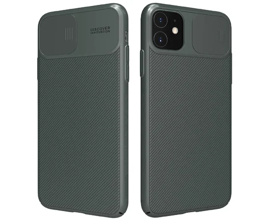Карбонова накладка Nillkin Camshield (шторка на камеру) для Apple iPhone 11 (6.1 ") Зелений / Dark Green