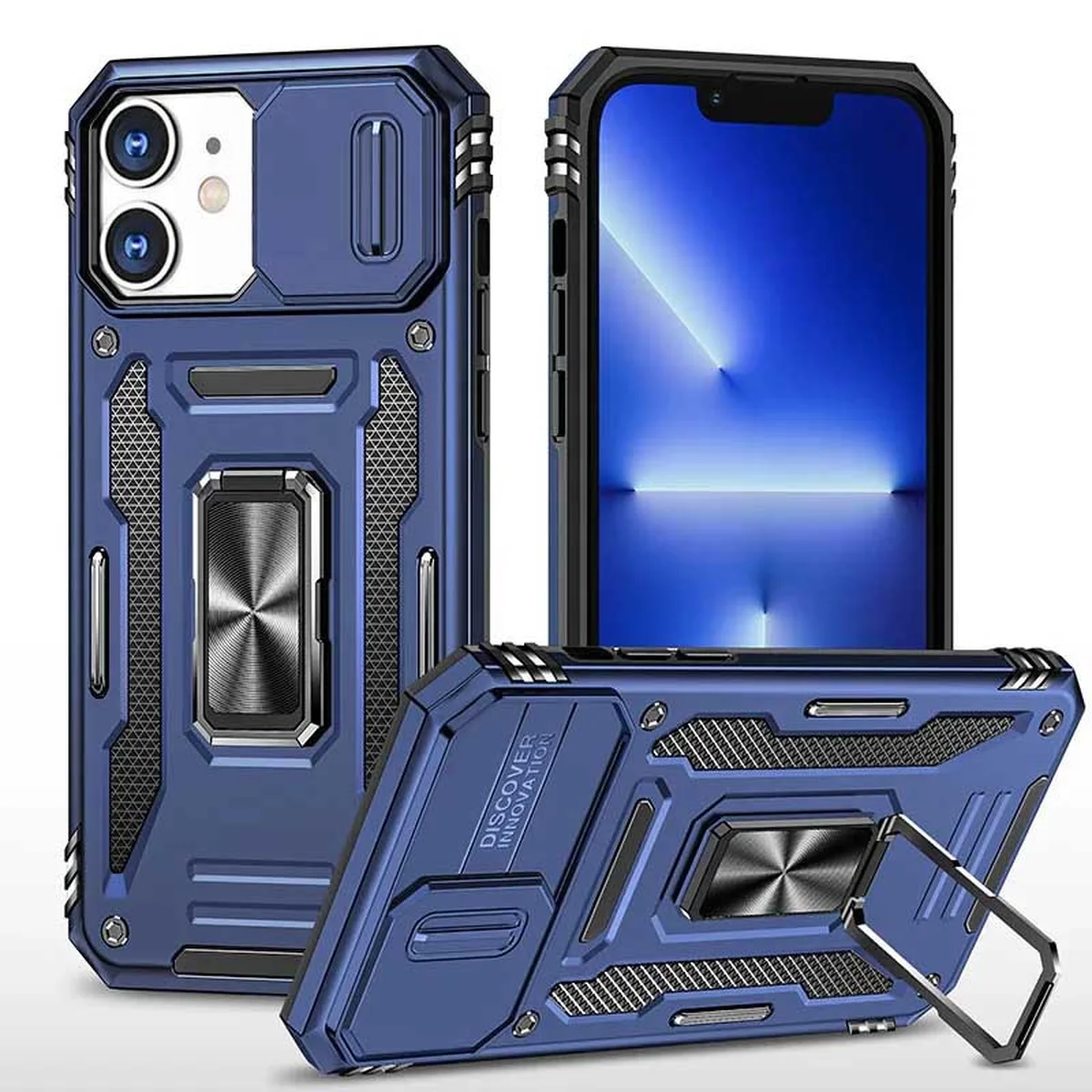 Ударопрочный чехол Camshield Army Ring для Apple iPhone 11 (6.1") Синий / Navy