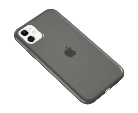 Силиконовый матовый полупрозрачный чехол для Apple iPhone 11 (6.1") Черный / Black