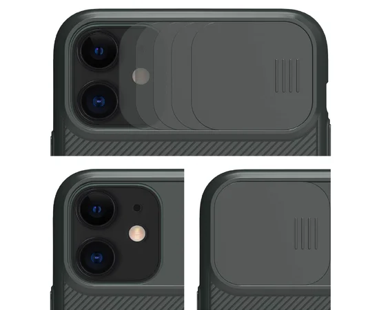 Карбонова накладка Nillkin Camshield (шторка на камеру) для Apple iPhone 11 (6.1 ") Зелений / Dark Green