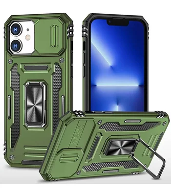 Ударопрочный чехол Camshield Army Ring для Apple iPhone 11 (6.1") Оливковый / Army Green