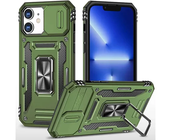 Удароміцний чохол Camshield Army Ring для Apple iPhone 11 (6.1") Оливковий / Army Green
