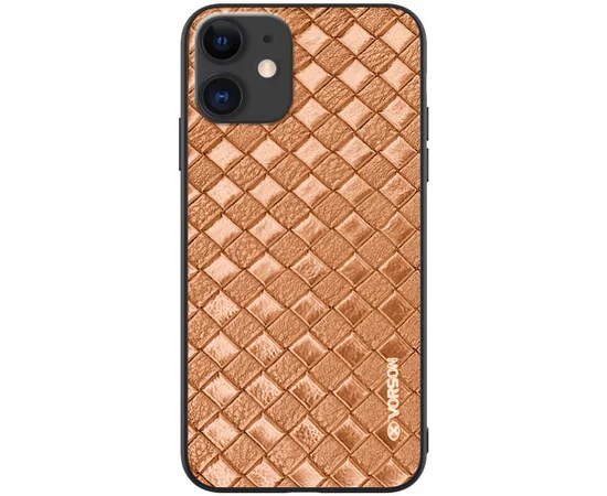 Кожаная накладка VORSON Braided leather series для Apple iPhone 11 (6.1") Коричневый