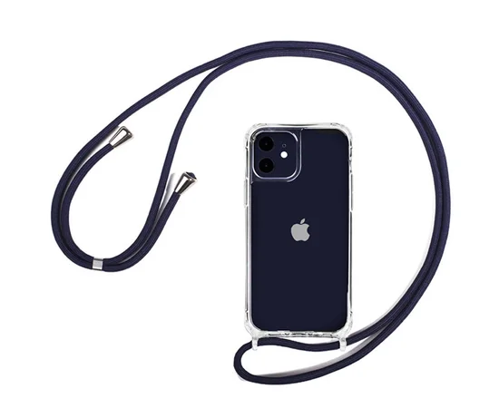 Чехол TPU Crossbody Transparent для Apple iPhone 11 (6.1") Синий