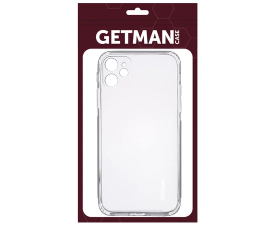 TPU чехол GETMAN Clear 1,0 mm для Apple iPhone 11 (6.1") Прозрачный
