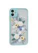 TPU+PC чехол Picture Color Buttons full camera для Apple iPhone 11 (6.1") Бирюзовый / Цветы