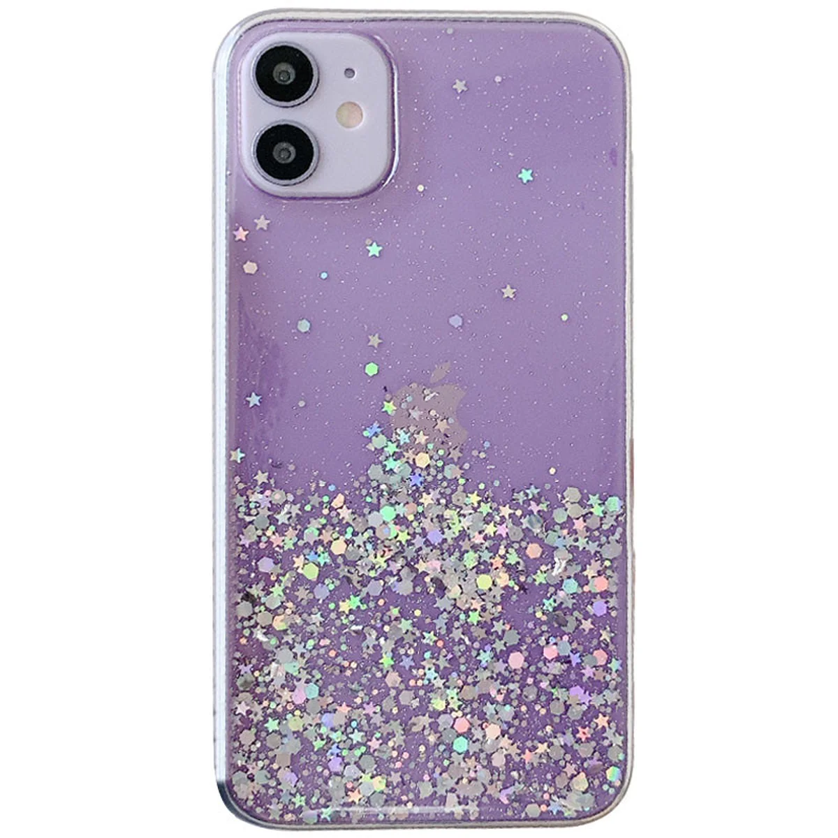 TPU чохол Star Glitter для Apple iPhone 11 (6.1 ") Прозорий / Бузковий