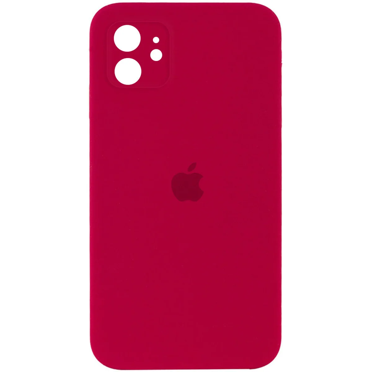 Чехол Silicone Case Square Full Camera Protective (AA) для Apple iPhone 11 (6.1") Красный / Rose Red