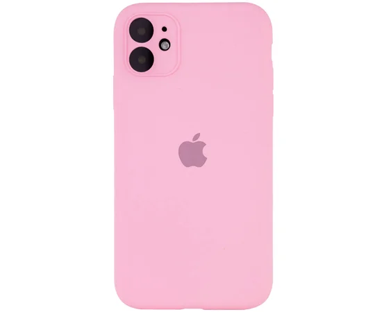 Чехол Silicone Case Full Camera Protective (АА) для Apple iPhone 11 (6.1") Розовый / Light pink