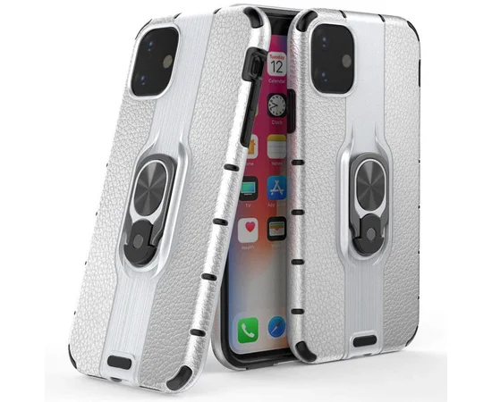 Ударопрочный чехол Transformer Alita под магнитный держатель для Apple iPhone 11 (6.1") Серебряный