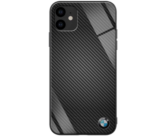 TPU+Glass чехол ForFun для Apple iPhone 11 (6.1") Черный Карбон/БМВ